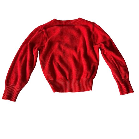 Vintage Izod Lacoste v neck red acrylic sweater sz 5 pullover preppy boys girls - Picture 6 of 9